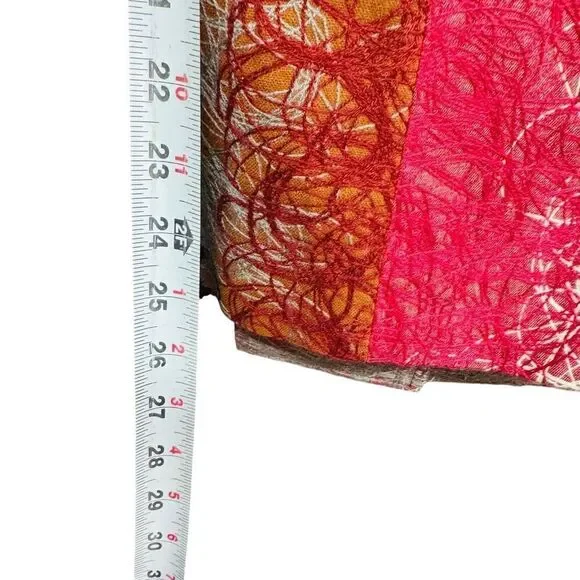 Vintage Lindi Silk-Blend Embroidered Patchwork Coat Size Small - Picture 11 of 12